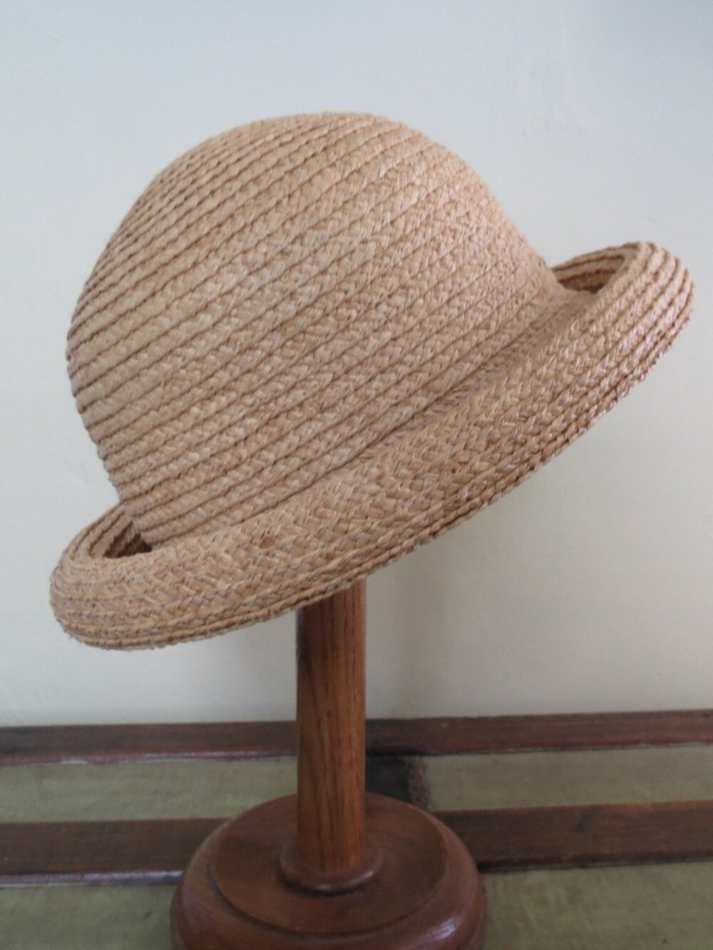 Banash of Boston Boho Stylish Natural Straw Hat Rolled Brim
